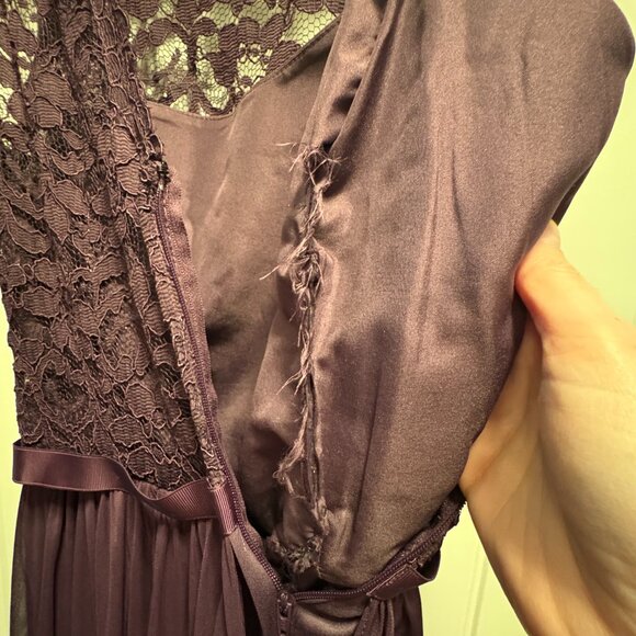 David's Bridal Bridesmaid Dress - Style #F19328 - Size 10 - Color Plum - Picture 5 of 10